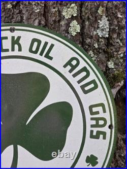 Vintage Shamrock Porcelain Sign Motor Oil Service Station Irish Lucky Clover 12 Vintage Shamrock Porcelain Sign Motor Oil Service Station Irish Lucky Clover 12