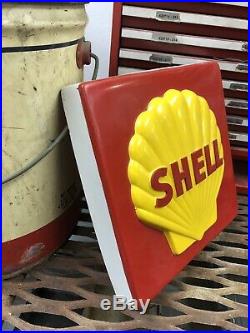 Vintage Shell Gas And Oil Advertising Sign Pump Plate 11X11