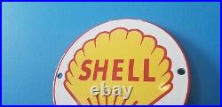 Vintage Shell Gasoline Porcelain Gas Motor Oil 6 Service Station Pump Sign