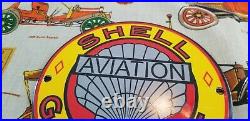 Vintage Shell Gasoline Porcelain Gas Motor Oil Service Station Pump Plate Sign