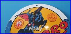Vintage Shell Gasoline Porcelain Gas Oil Zorro Service Hollywood Calif Pump Sign