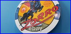 Vintage Shell Gasoline Porcelain Gas Oil Zorro Service Hollywood Calif Pump Sign