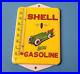 Vintage Shell Gasoline Porcelain Gas Pump Ad Sales Sign On Service Thermometer