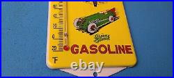 Vintage Shell Gasoline Porcelain Gas Pump Ad Sales Sign On Service Thermometer