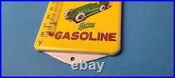 Vintage Shell Gasoline Porcelain Gas Pump Ad Sales Sign On Service Thermometer