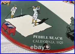 Vintage Shell Gasoline Porcelain Sign Gas Station Motor Oil Golf Pebble Beach Ca