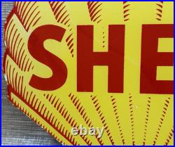 Vintage Shell Gasoline Porcelain Sign Gas Station Pump Plate Motor Oil Service