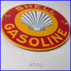 Vintage Shell Gasoline Sign Door Advertising Gas Oil Pump Porcelain Sign