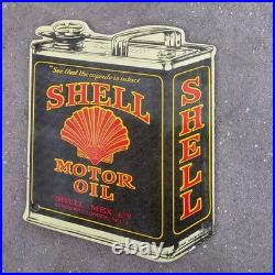Vintage Shell Mex Ltd Old Us Gasoline Oil Gas Pump Enamel Porcelain Sign