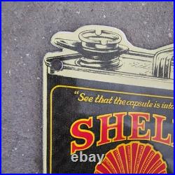 Vintage Shell Mex Ltd Old Us Gasoline Oil Gas Pump Enamel Porcelain Sign