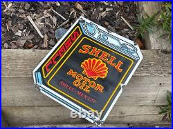 Vintage Shell Mex Motor Oil Enamel Advertising Sign Mancave Raised Lettering Vintage Shell Mex Motor Oil Enamel Advertising Sign Mancave Raised Lettering
