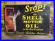 Vintage Shell Motor Oil Porcelain Gas Station Sign