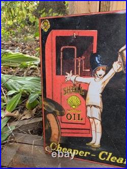 Vintage Shell Motor Oil Porcelain Gas Station Sign Vintage Shell Motor Oil Porcelain Gas Station Sign