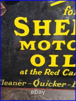 Vintage Shell Motor Oil Porcelain Gas Station Sign Vintage Shell Motor Oil Porcelain Gas Station Sign