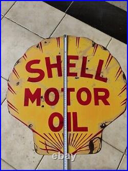 Vintage Shell Motor Oil Porcelain Sign