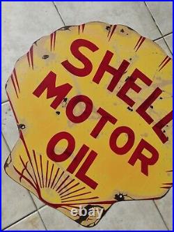 Vintage Shell Motor Oil Porcelain Sign