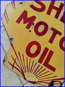 Vintage Shell Motor Oil Porcelain Sign