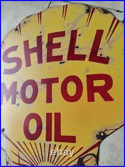 Vintage Shell Motor Oil Porcelain Sign