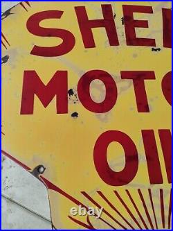 Vintage Shell Motor Oil Porcelain Sign