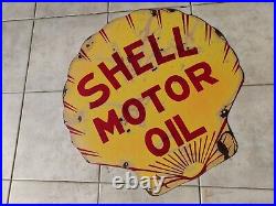 Vintage Shell Motor Oil Porcelain Sign