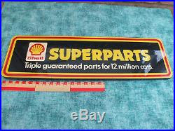 Vintage Shell Oil Superparts Signs, Ex- Garage Advertising Bits. Plastic On Wood
