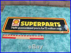 Vintage Shell Oil Superparts Signs, Ex- Garage Advertising Bits. Plastic On Wood