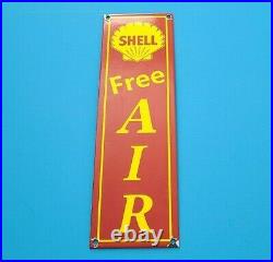 Vintage Shell Porcelain Free Air Garage Gas Motor Oil Service Station Pump Sign