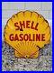 Vintage Shell Porcelain Sign Automobile Lube Motor Oil Gas Station Service Pump