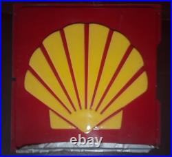 Vintage Shell Service Station Sign Face 25.5 Embossed Gas Oil Advertising