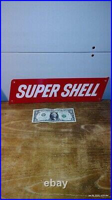 Vintage Shell Super Shell Gas Pump Signs Plastic