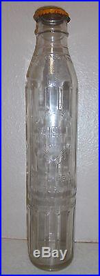 Vintage Shell-penn Glass 1 Qt Motor Oil Bottle With Cap 100% Pure Penn 14 1/2