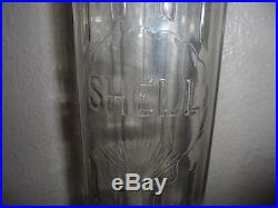 Vintage Shell-penn Glass 1 Qt Motor Oil Bottle With Cap 100% Pure Penn 14 1/2