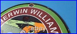 Vintage Sherwin Williams Paints Porcelain Service Station Gas Oil Pump Sign