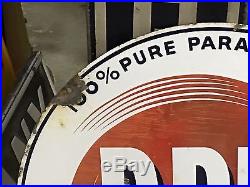 Vintage Sign RPM Motor Oil 1950's Original Double Sided Porcelain 28 Diameter