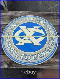 Vintage Sign Unity For Service National Exchange Club 30