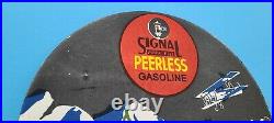 Vintage Signal Gasoline Porcelain 12 Gas Oil Peerless Service Station Pump Sign