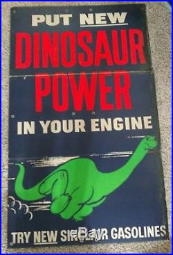 Vintage Sinclair Dino Gasoline Oil Service Station Sign Cardboard Original Gas