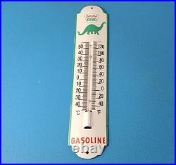 Vintage Sinclair Gas Sign Dino Service Pump Ad Sign on Porcelain Thermometer