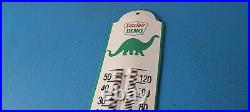 Vintage Sinclair Gas Sign Dino Service Pump Ad Sign on Porcelain Thermometer