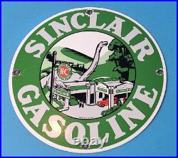 Vintage Sinclair Gasoline Porcelain Dino Hc Motor Oil Service Station Pump Sign