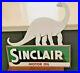 Vintage Sinclair Gasoline Porcelain Dino Motor Oils Service Station Pump Sign