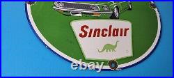 Vintage Sinclair Gasoline Porcelain I'm Clasic Gas Service Station Pump Sign