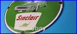 Vintage Sinclair Gasoline Porcelain I'm Clasic Gas Service Station Pump Sign