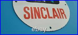Vintage Sinclair Gasoline Porcelain Motor Oil Service Station Pump Sign