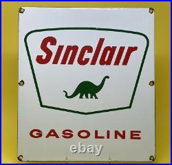 Vintage Sinclair Gasoline Porcelain Sign Gas Service Station Pump Plate Moto Oil