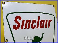 Vintage Sinclair Gasoline Porcelain Sign Gas Service Station Pump Plate Moto Oil