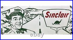 Vintage Sinclair Gasoline Porcelain Sign Gas Station Pump Motor Oil Route 66