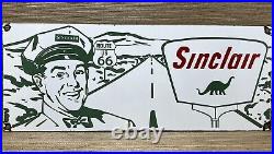 Vintage Sinclair Gasoline Porcelain Sign Gas Station Pump Motor Oil Route 66