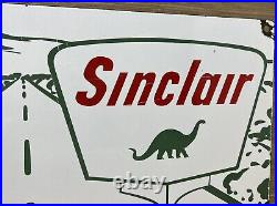 Vintage Sinclair Gasoline Porcelain Sign Gas Station Pump Motor Oil Route 66