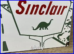 Vintage Sinclair Gasoline Porcelain Sign Gas Station Pump Motor Oil Route 66